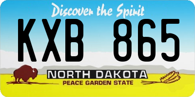 ND license plate KXB865