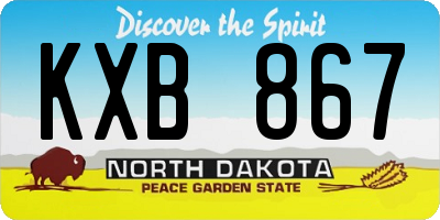 ND license plate KXB867