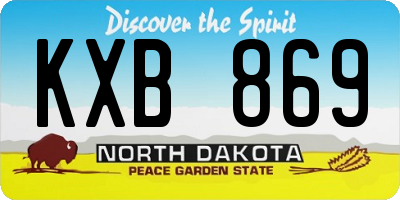 ND license plate KXB869