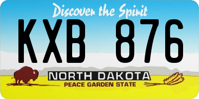 ND license plate KXB876