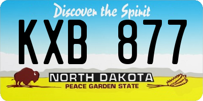 ND license plate KXB877