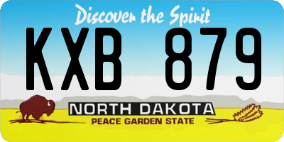 ND license plate KXB879