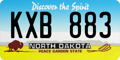 ND license plate KXB883