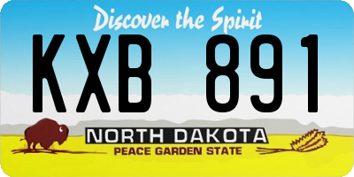 ND license plate KXB891