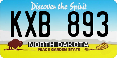 ND license plate KXB893