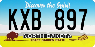 ND license plate KXB897
