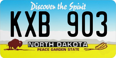 ND license plate KXB903