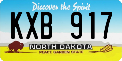ND license plate KXB917