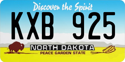 ND license plate KXB925