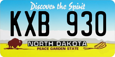 ND license plate KXB930