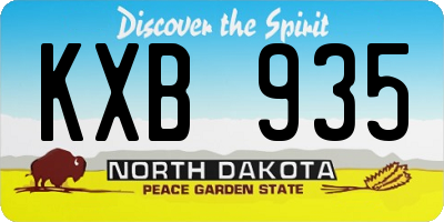 ND license plate KXB935