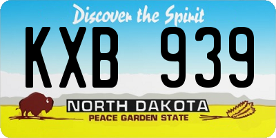 ND license plate KXB939