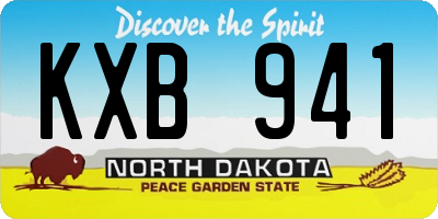 ND license plate KXB941