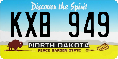 ND license plate KXB949