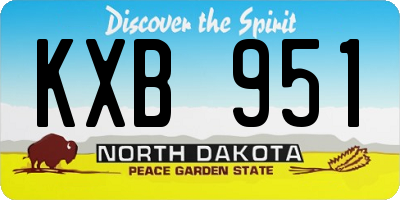 ND license plate KXB951