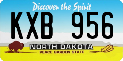 ND license plate KXB956