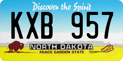 ND license plate KXB957