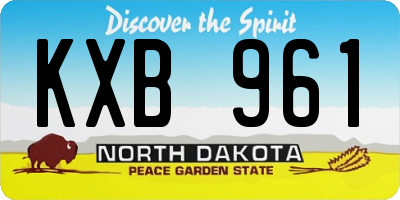 ND license plate KXB961