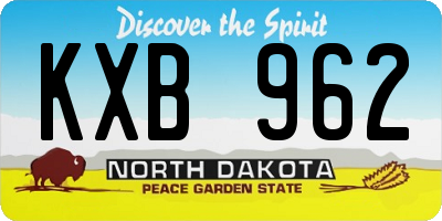 ND license plate KXB962