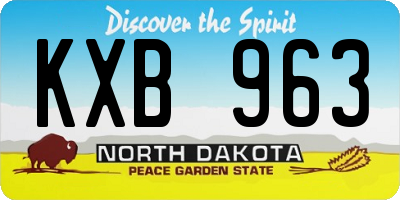 ND license plate KXB963