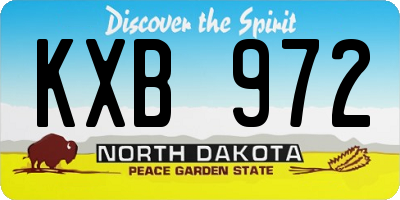 ND license plate KXB972