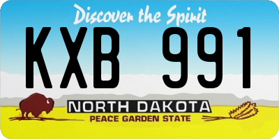 ND license plate KXB991