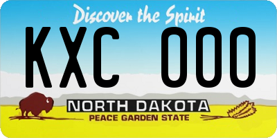 ND license plate KXC000