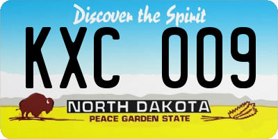 ND license plate KXC009