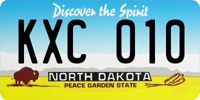 ND license plate KXC010