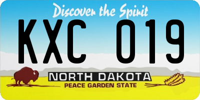 ND license plate KXC019