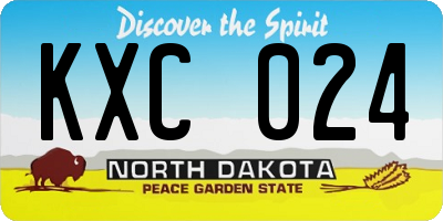 ND license plate KXC024