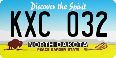 ND license plate KXC032