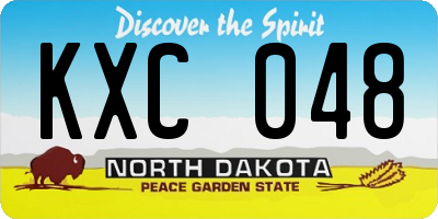 ND license plate KXC048