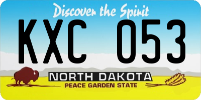 ND license plate KXC053
