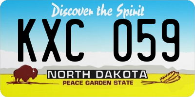 ND license plate KXC059