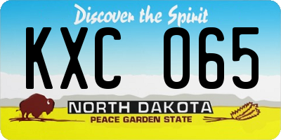 ND license plate KXC065