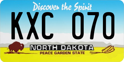 ND license plate KXC070