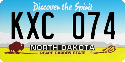 ND license plate KXC074