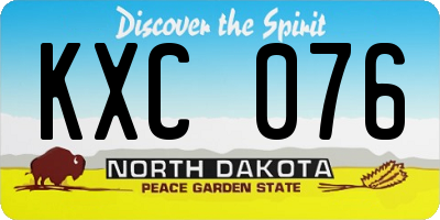 ND license plate KXC076