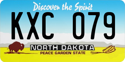 ND license plate KXC079