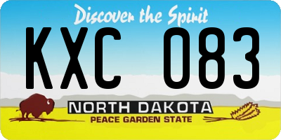 ND license plate KXC083