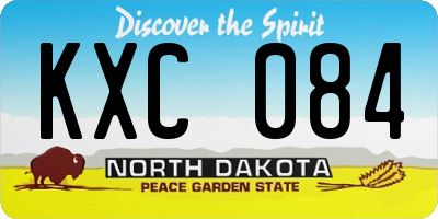 ND license plate KXC084