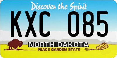 ND license plate KXC085