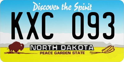 ND license plate KXC093