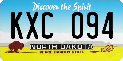 ND license plate KXC094