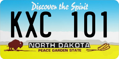 ND license plate KXC101