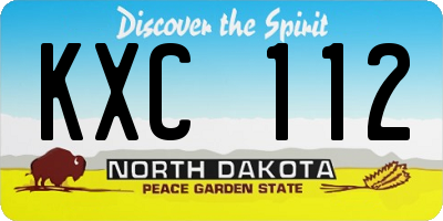ND license plate KXC112