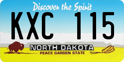 ND license plate KXC115