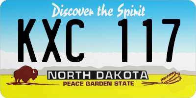 ND license plate KXC117