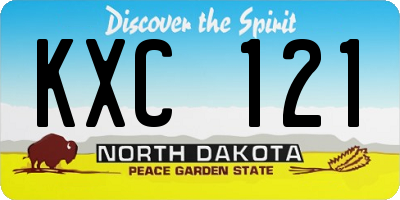 ND license plate KXC121